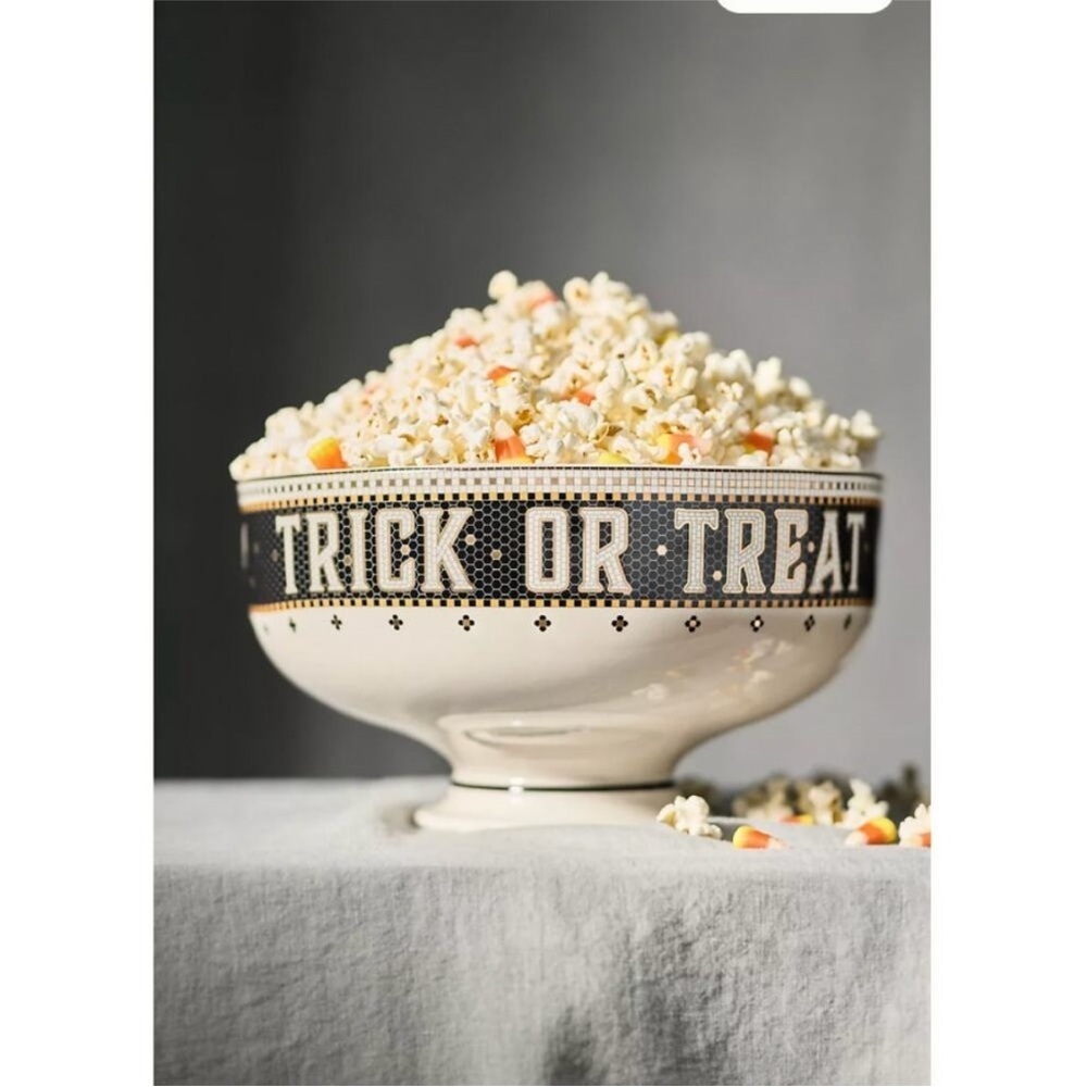 Anthropologie The Bistro Tile Stoneware Candy Bowl: Halloween Edition
